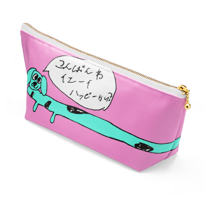 ポーチ - 長さ21.5cm / 高さ10cm - ホワイト