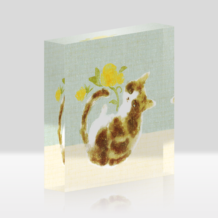 アクリルブロッククリア水 - 100x100mm