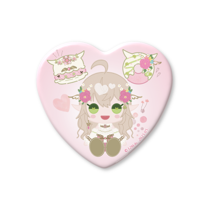 ハート缶バッジ - 57 × 52.5mm