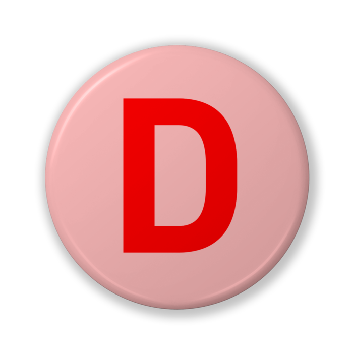 【D(ディー)】〈レッド〉缶バッジ- 32mm
