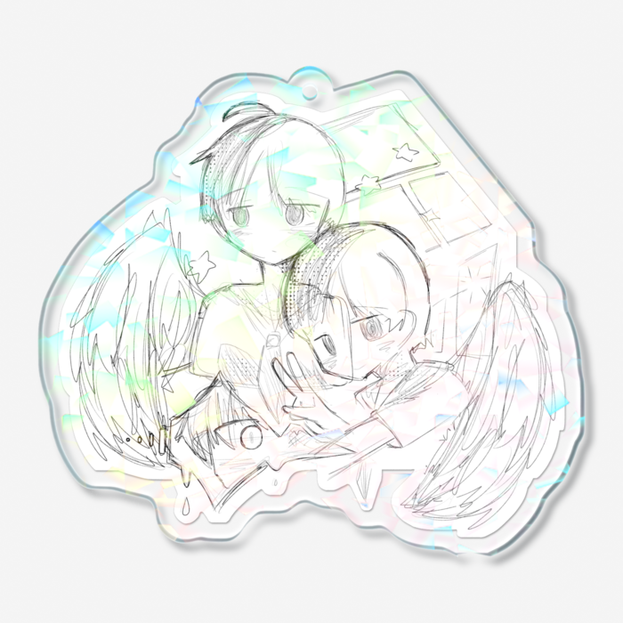 ホログラムアクリルキーホルダー - 70 × 70mm
