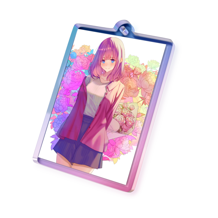 オーロラアクリルキーホルダー - 50 × 50mm