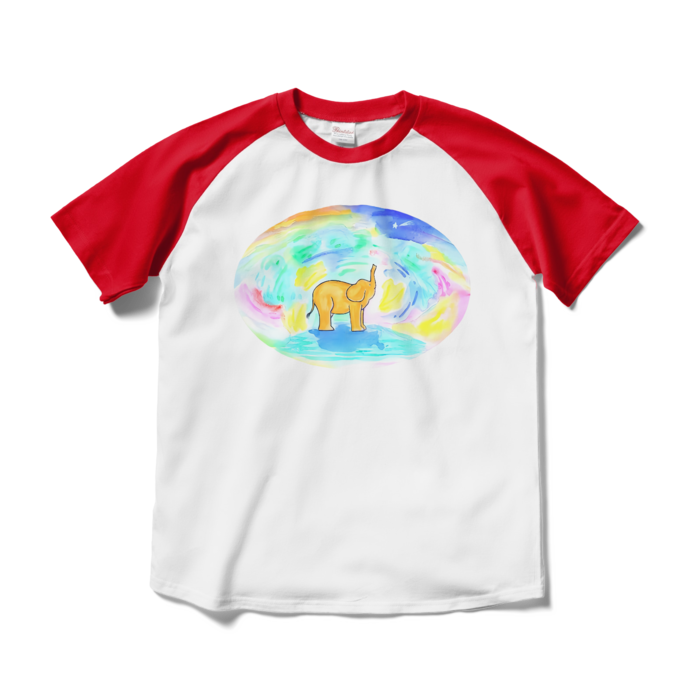 ラグランTシャツ - M - ホワイト×レッド