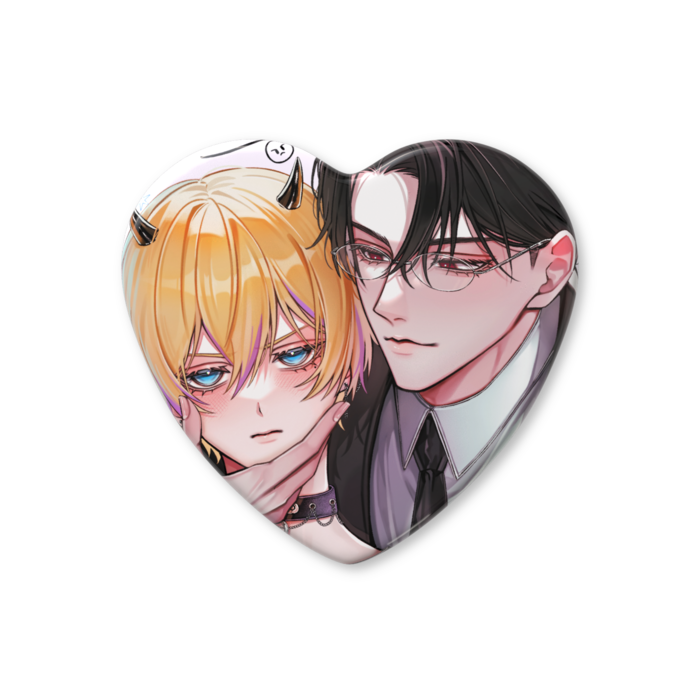 ハート缶バッジ - 57 × 52.5mm