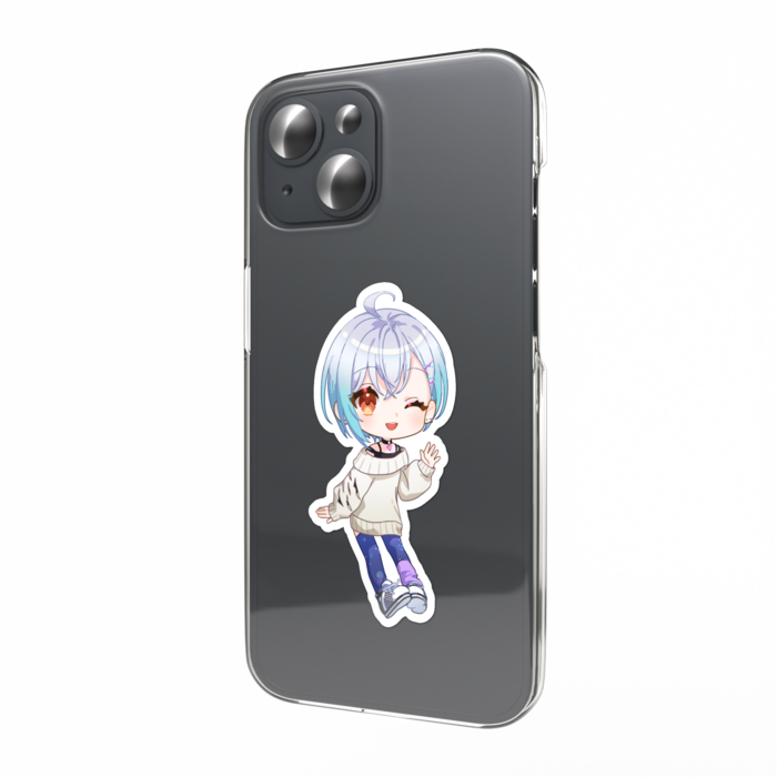 通常衣装ウィンク口開け_スマホステッカー
