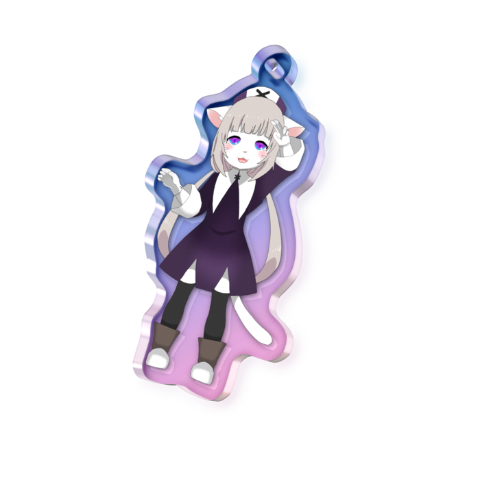 オーロラアクリルキーホルダー - 50 × 50mm