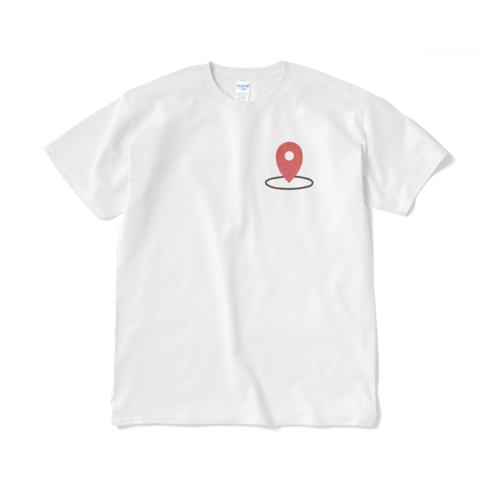 マップアイコン（小プリント／文字なし）Tシャツ - XL - ホワイト