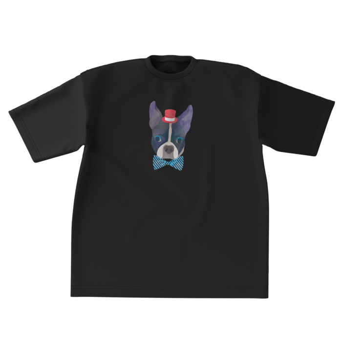 ビッグシルエットTシャツ（ブラック）- XL - 正面