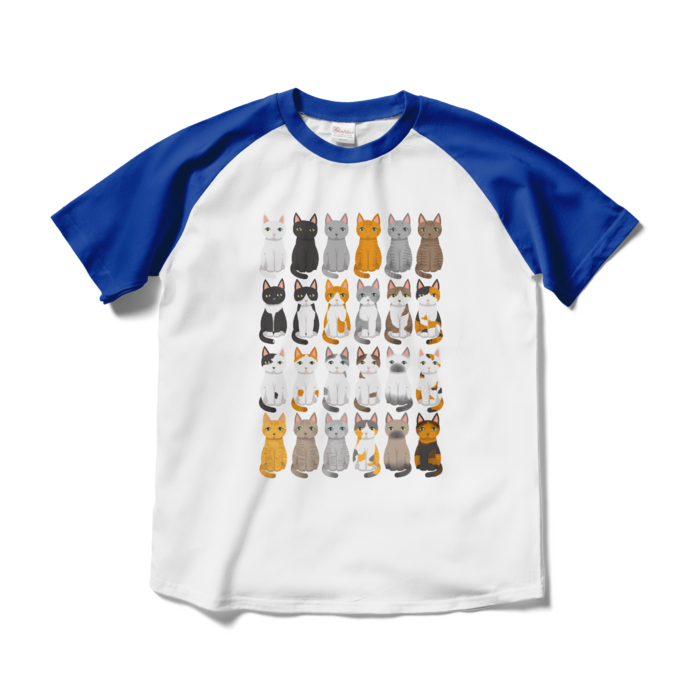 ラグランTシャツ - M - ホワイト×ロイヤルブルー