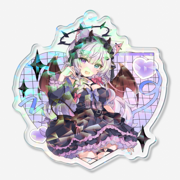 ホログラムアクリルキーホルダー - 70 × 70mm
