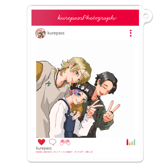 くれぱすアクリルキーホルダー - 70 x 70 (mm)