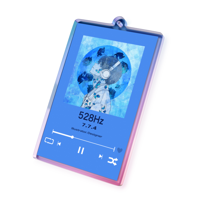 オーロラアクリルキーホルダー - 70 × 70mm