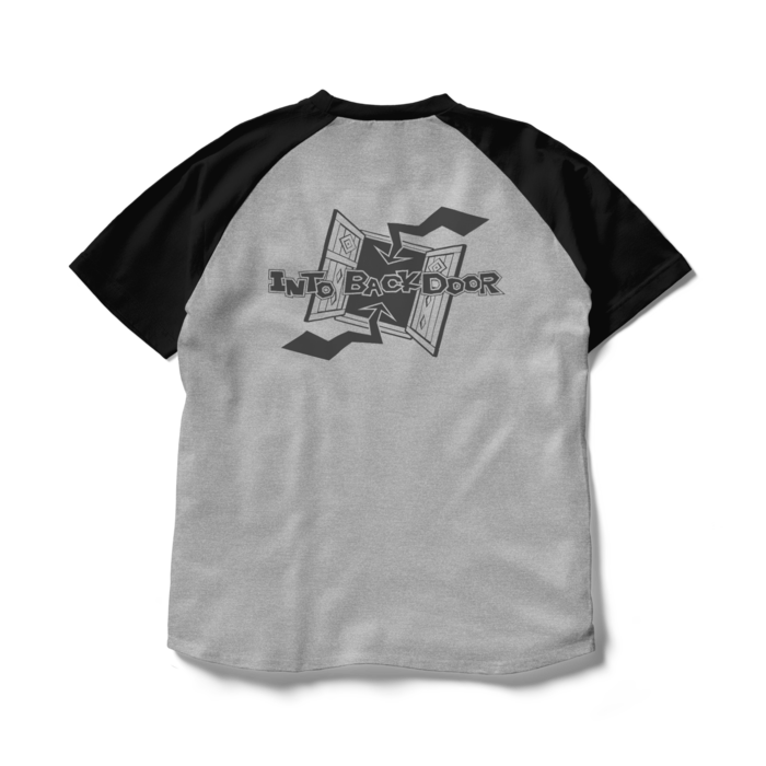 ラグランTシャツ - L - 杢グレー×ブラック