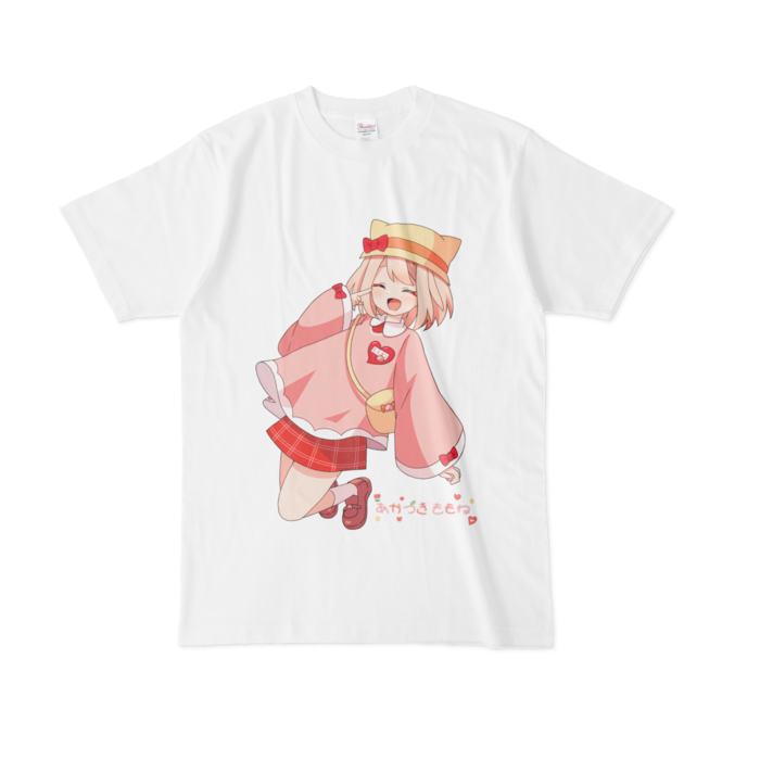 帽子ありにっこりTシャツ - L - 白