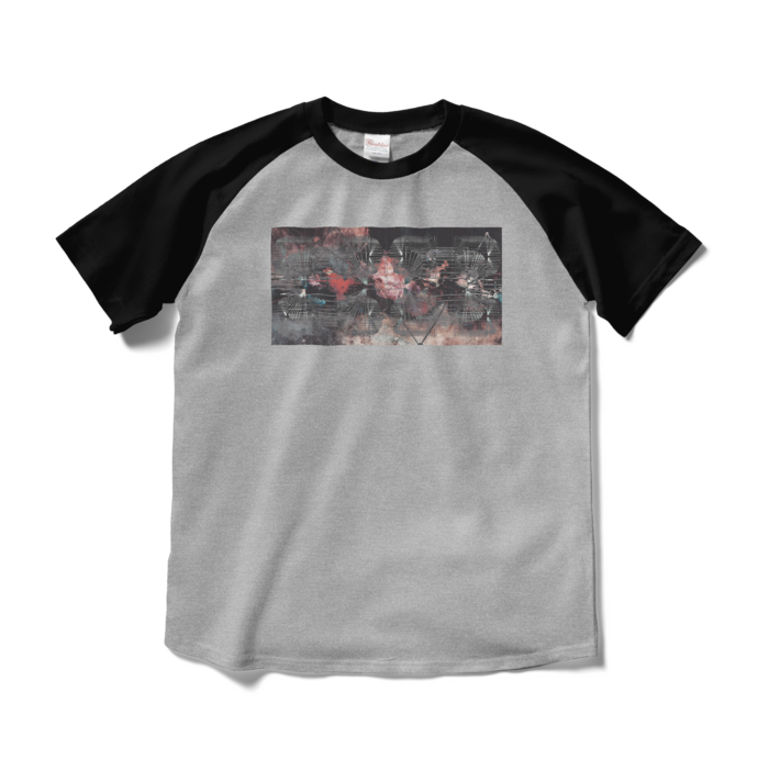 ラグランTシャツ - M - 杢グレー×ブラック