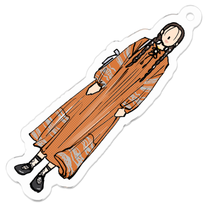 アクリルキーホルダー(オレンジワンピース)