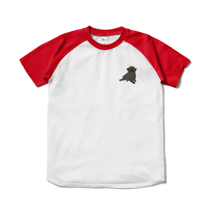 ラグランTシャツ - S - ホワイト×レッド