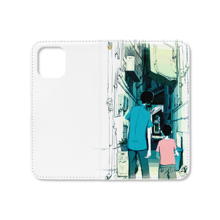 手帳型iPhoneケース(ベルトなし) - iPhone12 mini - ストラップ穴 あり