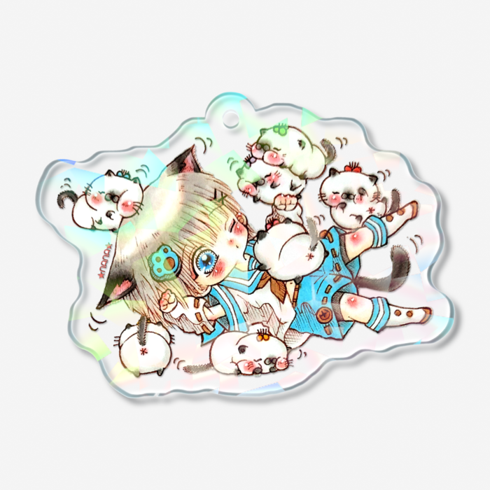 ホログラムアクリルキーホルダー - 50 × 50mm