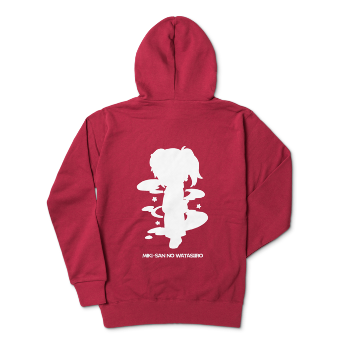 パーカー - L - バーガンディ(シルエット白)