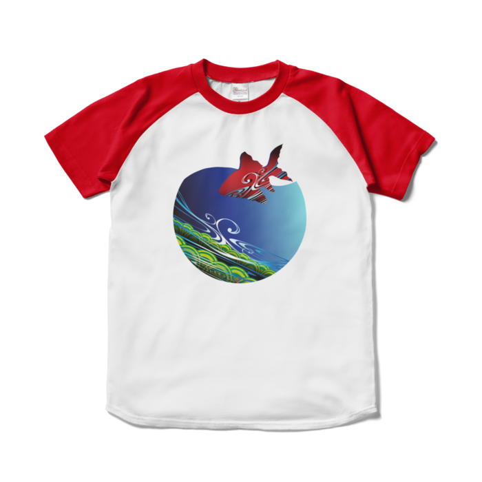 ラグランTシャツ - S - ホワイト×レッド