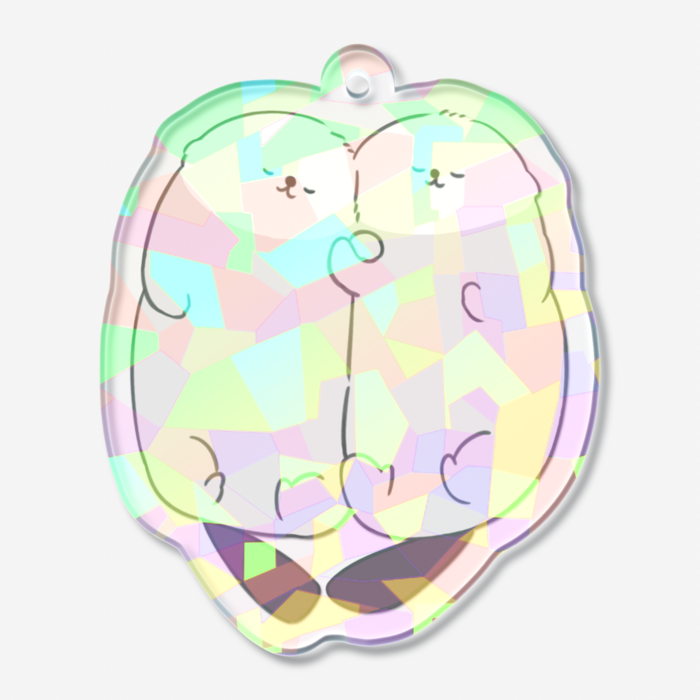 ホログラムアクリルキーホルダー - 50 × 50mm