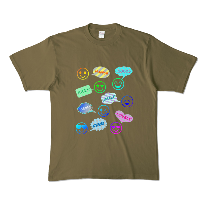 カラーTシャツ - XL - オリーブ (濃色)