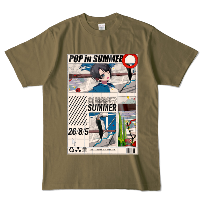 カラーTシャツ - L - オリーブ (濃色)