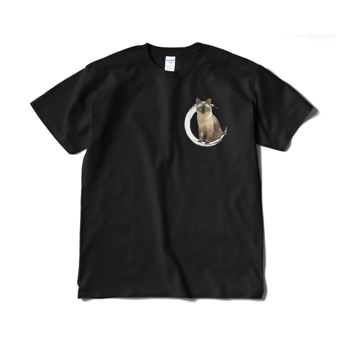 シャム猫まんじゅうTシャツ - XL - ブラック