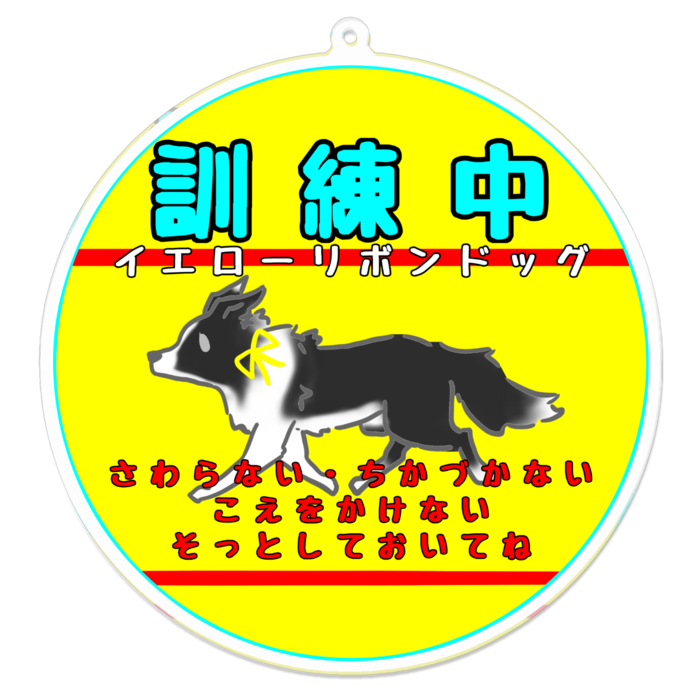 訓練中(さわらない・ちかづかない・こえをかけない・そっとしておいてね) 100 x 100 (mm)