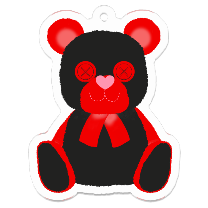 ツイステ 各寮腕章カラーのテディベア アクリルキーホルダー 50x50 ササミ制作所 Sasamiworks Booth