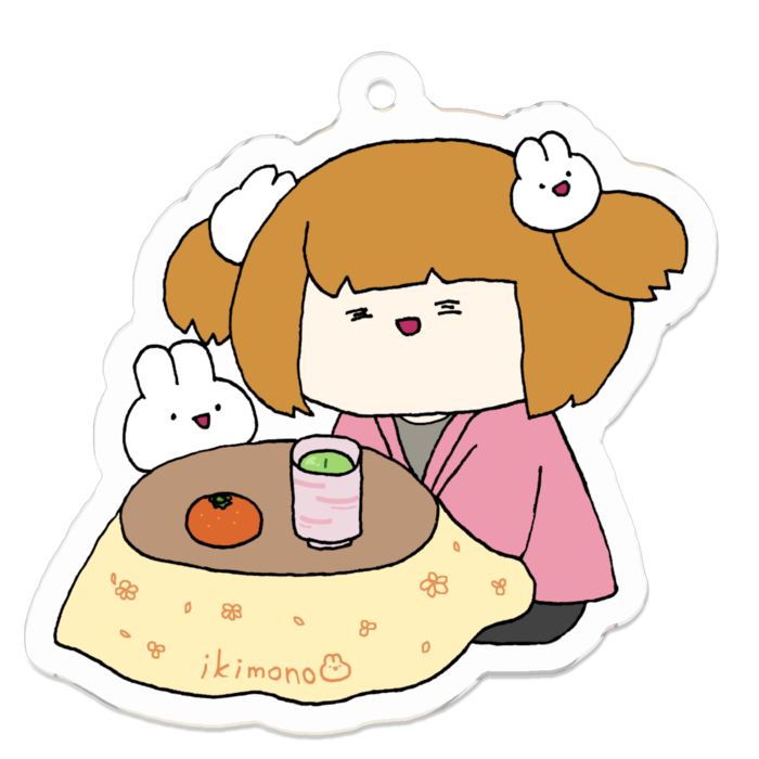 こたつアクリルキーホルダー - 50 x 50 (mm)