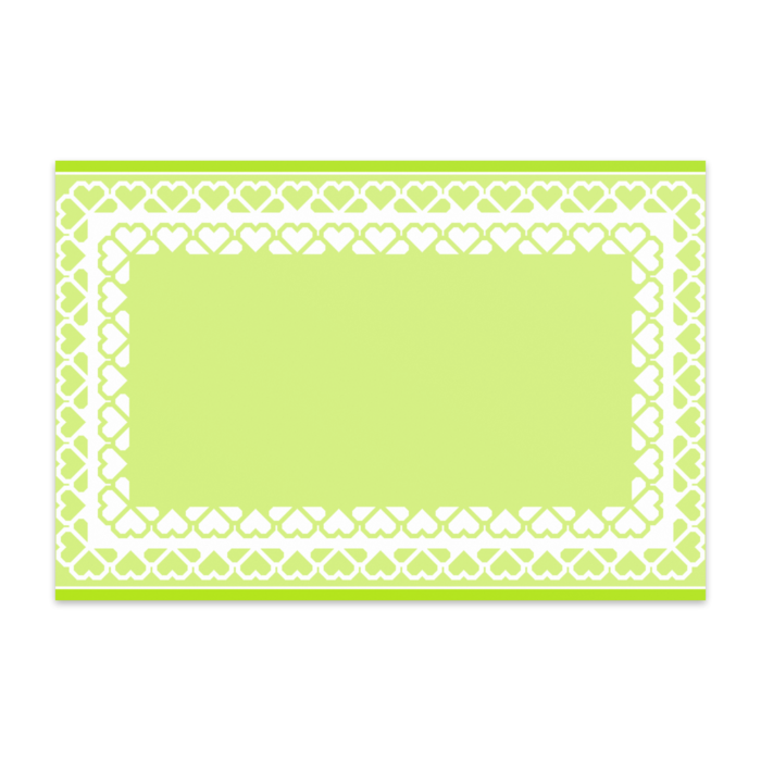 ダブルハートのポストカード(黄緑系)