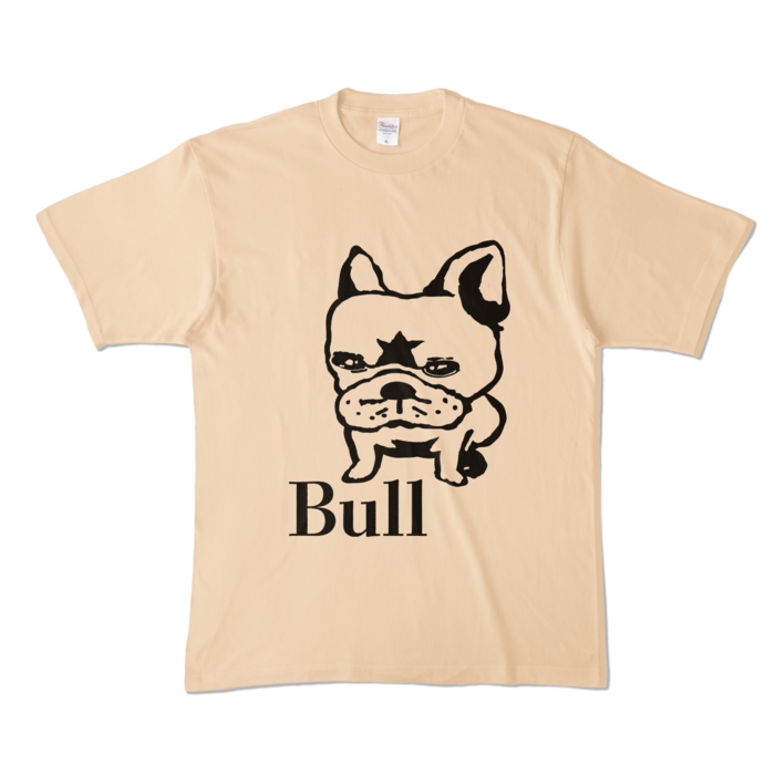 Bullフレブル犬両面ロゴ入りアッシュ、ナチュラルカラーTシャツ2色 ...