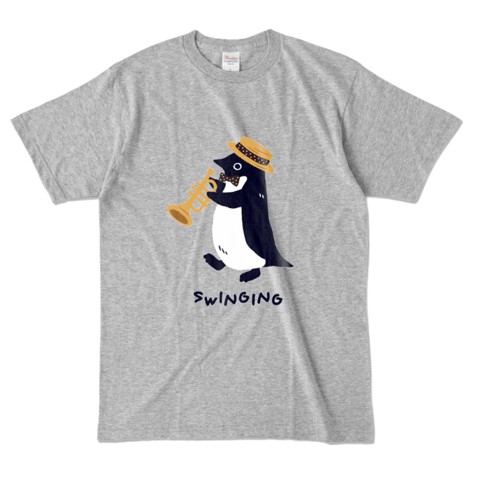 カラーTシャツ - L - 杢グレー (濃色)