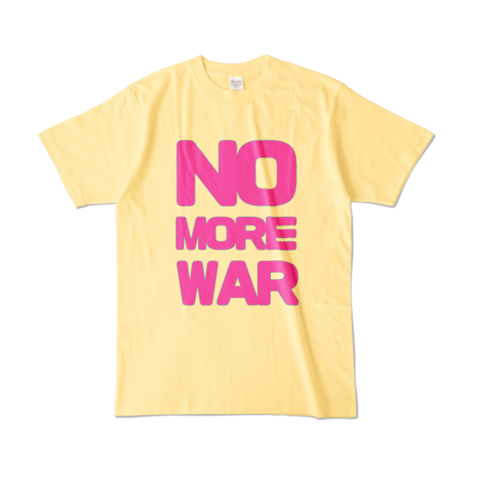 カラーTシャツ - L - ライトイエロー (淡色)×ピンク