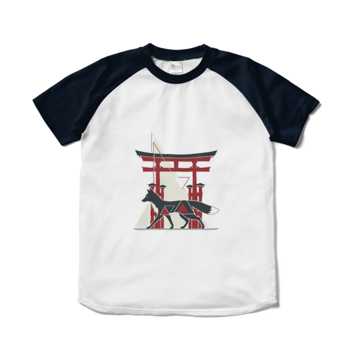 ラグランTシャツ - S - ホワイト×ネイビー