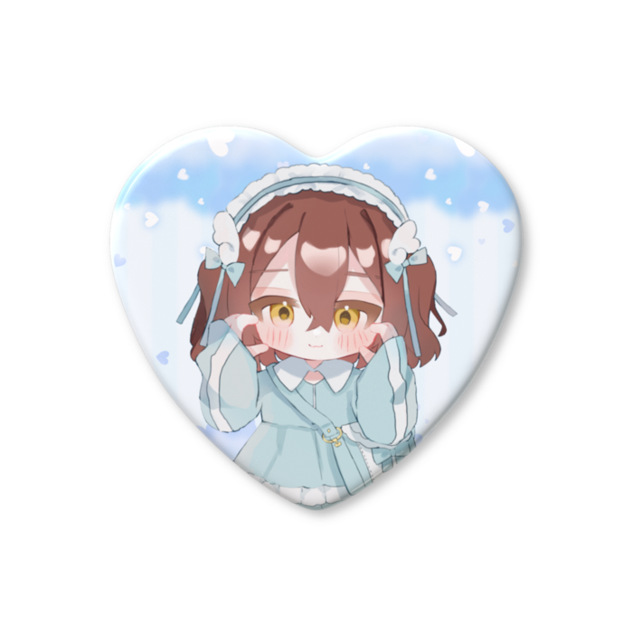 ハート缶バッジ - 52.5 × 57mm