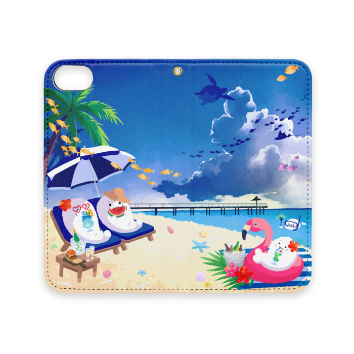 手帳型iPhoneケース(ベルトなし) - iPhone 8 / 7 / SE2 - ストラップ穴 あり