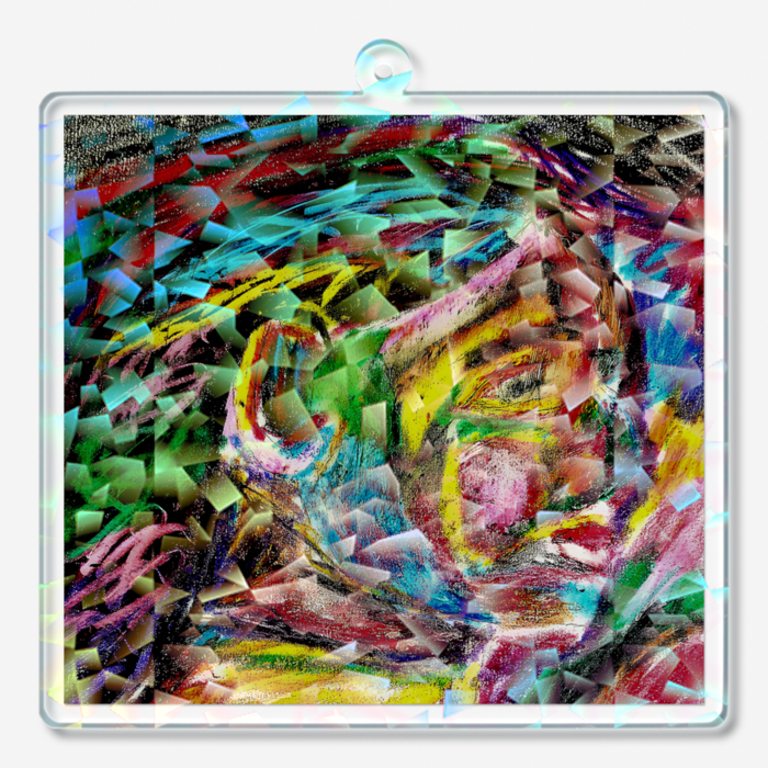 ホログラムアクリルキーホルダー - 70 × 70mm(1)