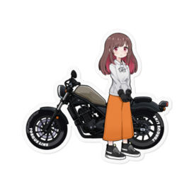 ラインちゃんとバイク ステッカー バイク娘プロジェクト Booth