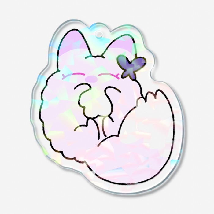 ホログラムアクリルキーホルダー - 50 × 50mm