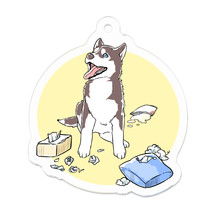 アクリルキーホルダー - 赤×白