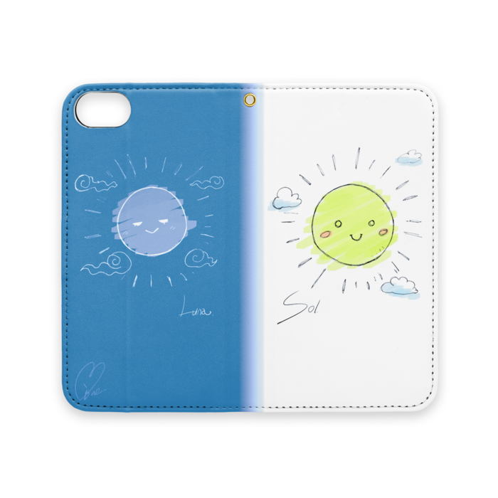 手帳型iPhoneケース（ベルトなし） - iPhone 8 / 7 / SE2 - ストラップ穴 あり