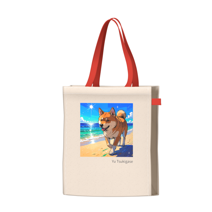 ツートンカラーバッグ - レッド - W34 × H41 × D14cm