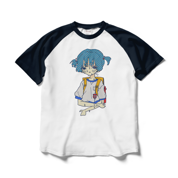 ラグランTシャツ - L - ホワイト×ネイビー
