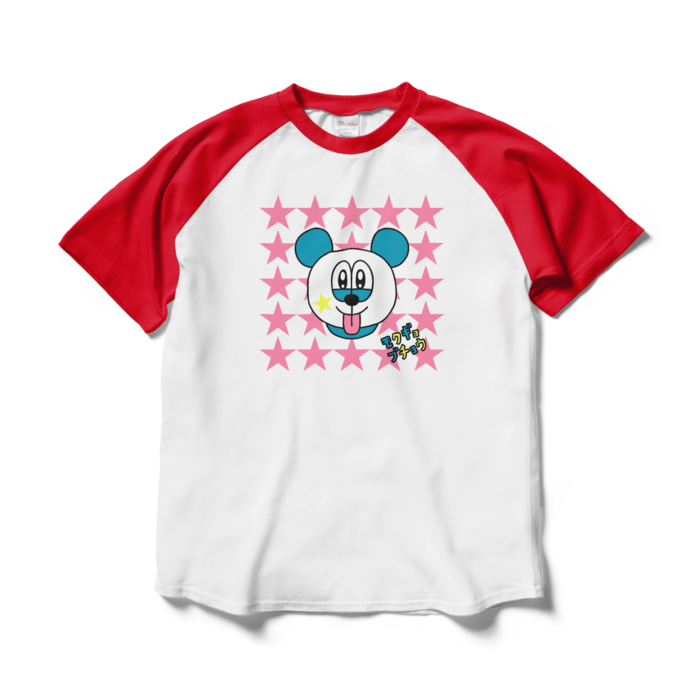 ラグランTシャツ - L - ホワイト×レッド