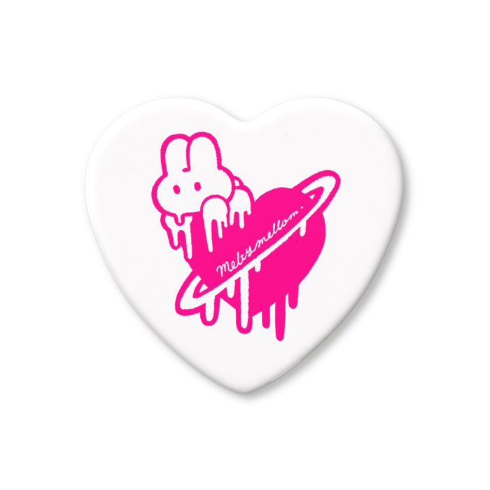 ハート缶バッジ (ピンク)