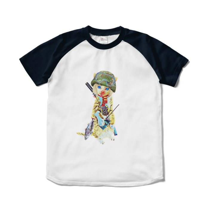 ラグランTシャツ - S - ホワイト×ネイビー