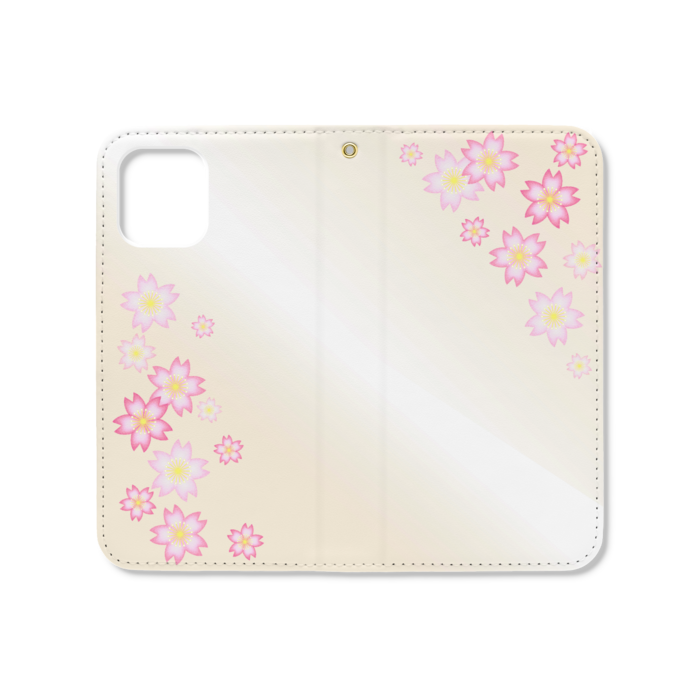 手帳型iPhoneケース(ベルトなし) - iPhone12 mini - ストラップ穴 あり